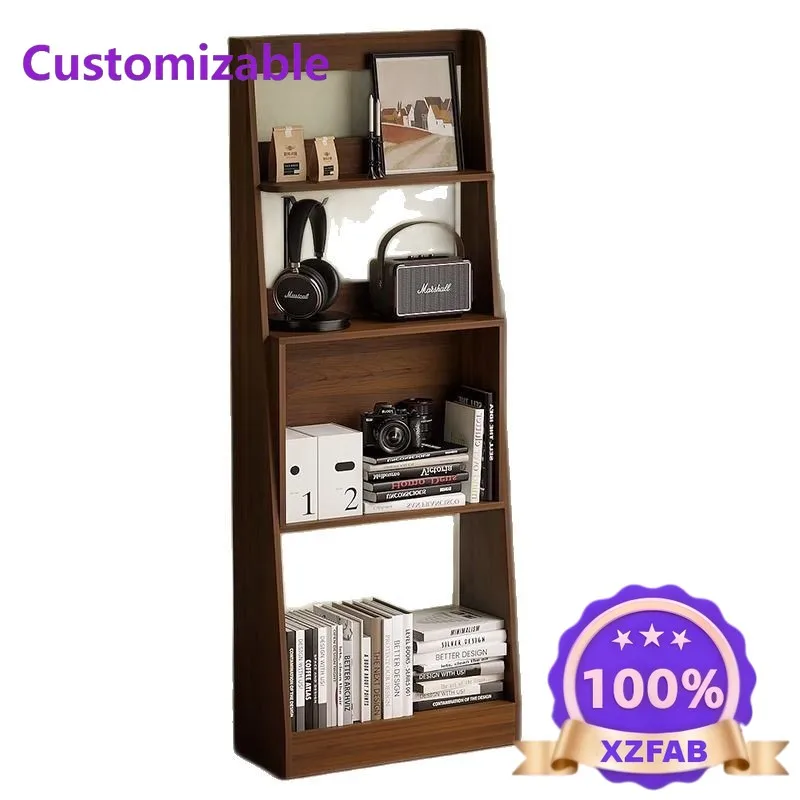Factory Direct 2026 Bookshelf Black walnut display rack Medieval shelf Living room floor-to-ceiling multi-layer storage