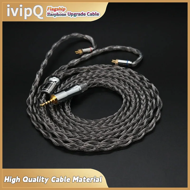 Fio equilibrado grafeno & prata esterlina paládio chapeado in-ea fone de ouvido cabo de atualização 2.5/3.5mm/4.4mm com conector mmcx/2pin