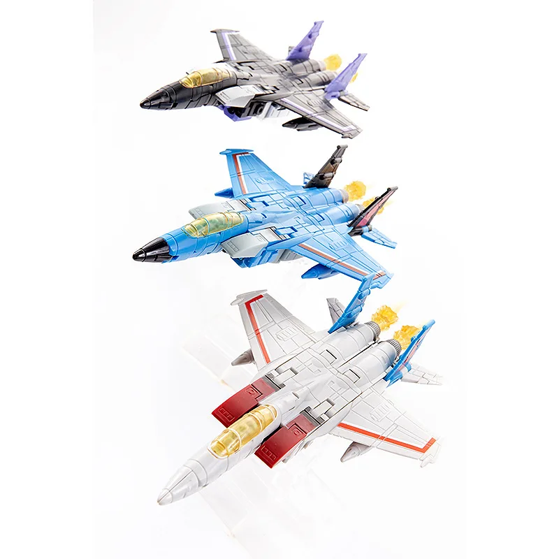 Imagem -05 - Nova Transformação Jinbao Df06 2.0 Atualizado Ver Fg01 Fg02 Fg03 Starscream Skywarp Thundercracker F15 fg Pcs Conjunto Plane Figura