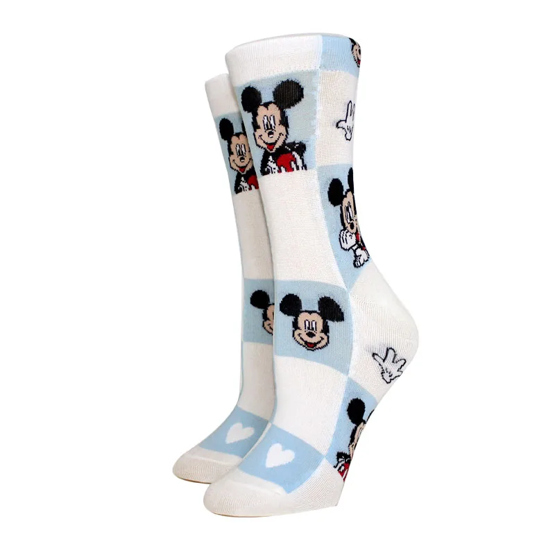 5 paia Cartoon Mickey Minnie Stitch calzini da donna in cotone comodi calzini Anime calzini Casual happy funny taglia 35-40