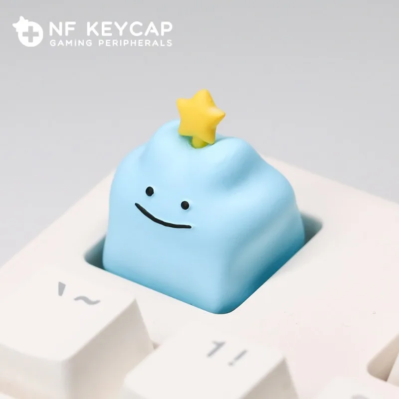 Anime Pokemon Keycaps Resin KeyCaps Ditto DIY Handmade Custom Cartoon KeyCaps for Mechanical Keyboard Accessories Holiday Gifts