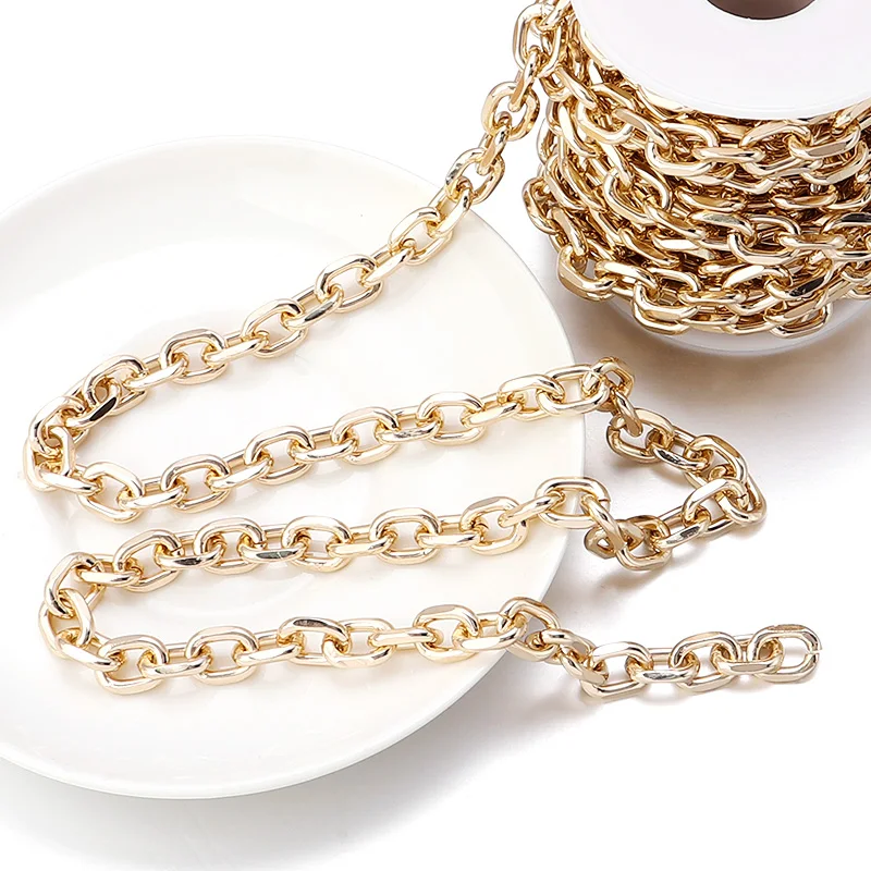 Louleur 2-5 Yards Aluminum Chain Link Chain Fashion Metal Chain For Jewelry Making Chain DIY Craft Bracelet Necklace Accessories