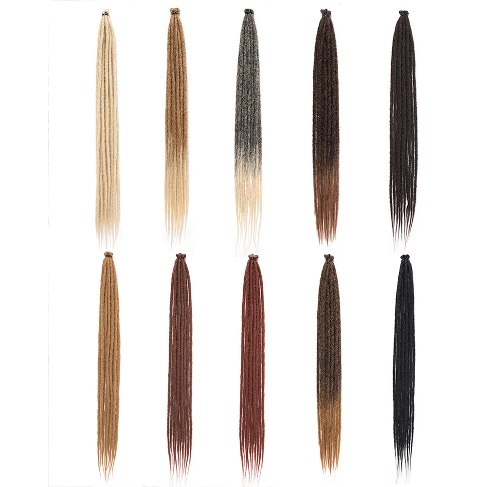 Synthetische Dreadlock Extensions 10 Root/Pack Hippie Enkelvoudige Dreads Ombre Loc Extensions 24 & 30 Inch Reggae Stijl Gehaakt Haar