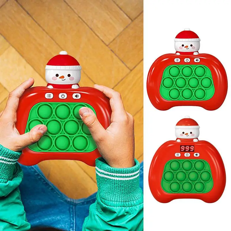 

Snowman Design 4 Modes Quick Push Game Console Breakthrough Puzzle Pop Game Machine Whack Mole Game Fidget Educational Toys