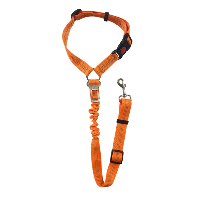 

Adjustable Pet Car Seat Belt With Shock Absorbing Elastic Universal Clip Reflective Pet Car Seat Belt Pet Outdoor Supplies