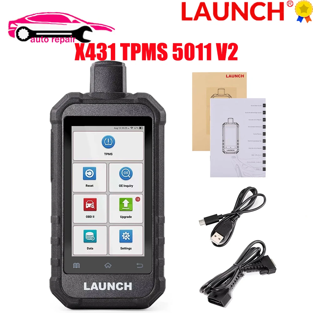 Newest LAUNCH X431 TPMS 5011 V2 Tire Pressure Programming Sensor Scanner Tool Supports All 315/433MHz with 12 Service Functions