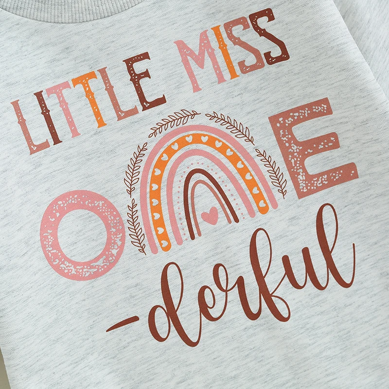 Newborn Baby Girl Boy Birthday Outfit Little Miss Onederful Bubble Romper Sweatshirt 1st Birthday  Clothes