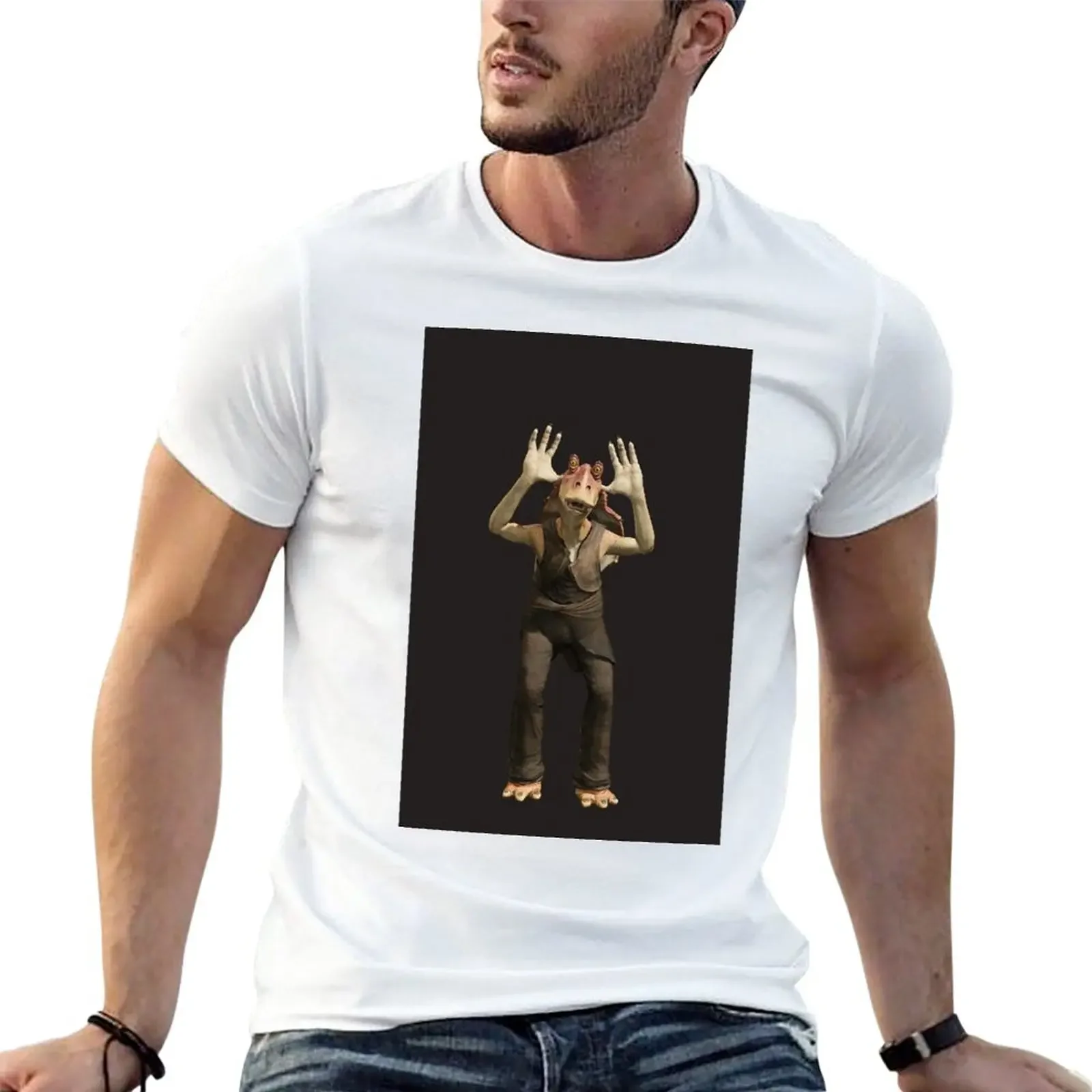 New jar jar binks T-Shirt rapper graphic tees oversized t shirt workout shirts for men