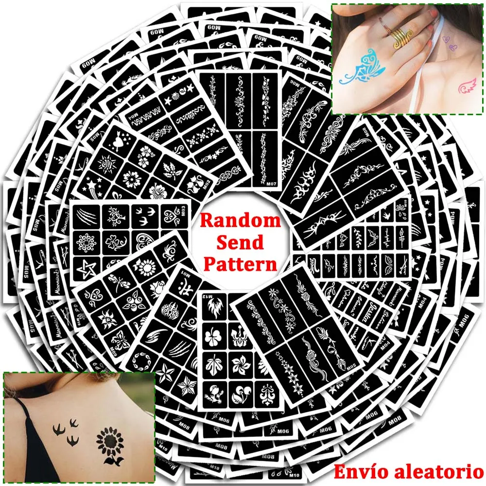 

30/15/8/3PCS Temporary Tattoo Stencils Reusable Tattoo Sticker Template Face Body Art Glitter Tattoo Stencils for Women Men