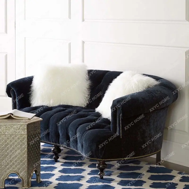 

L Neoclassical three-person sofa small apartment clothing store fabric sofa