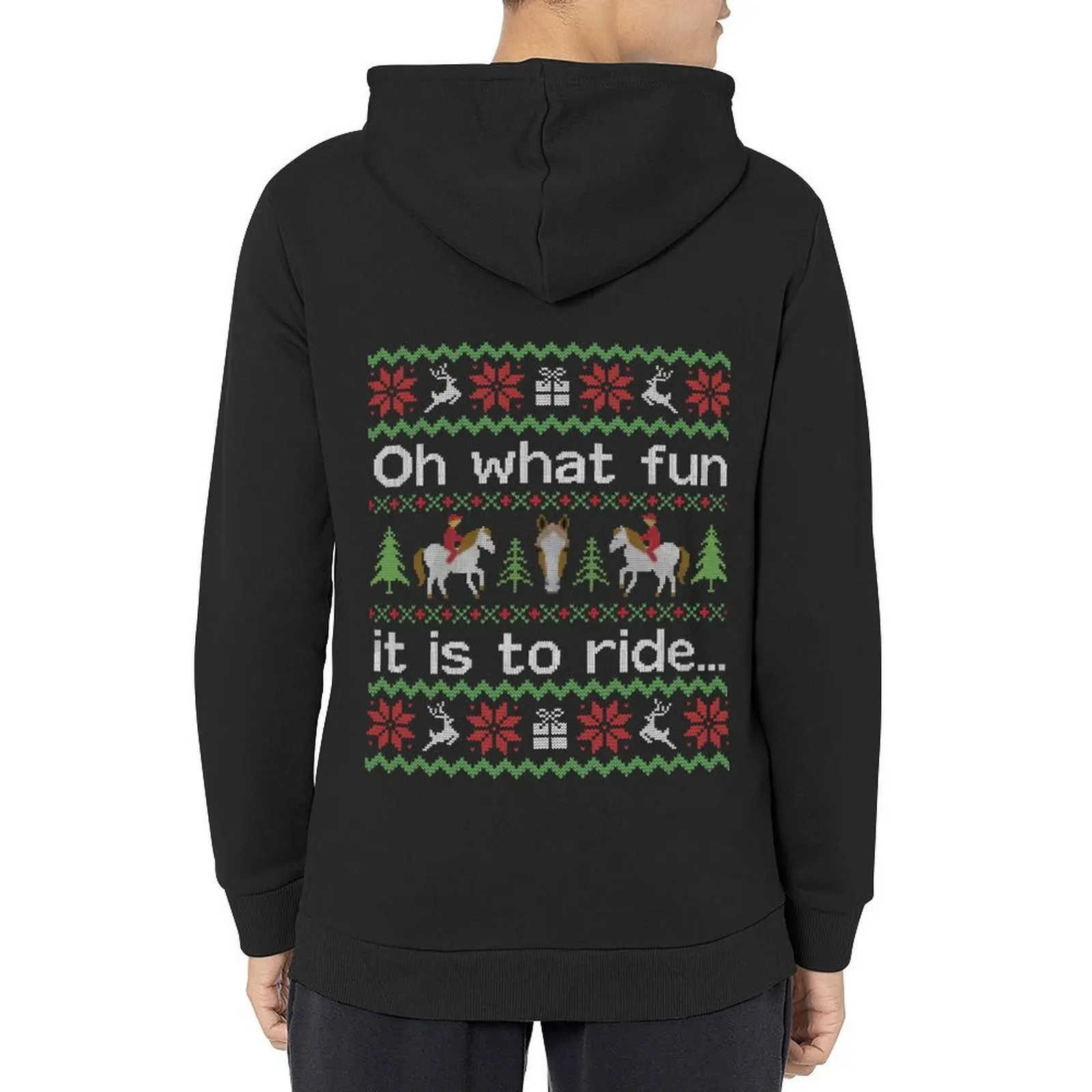 

Ugly Christmas Sweater Horse Riding Pony Hoodie korean autumn clothes anime clothing men's coat hoodie for men