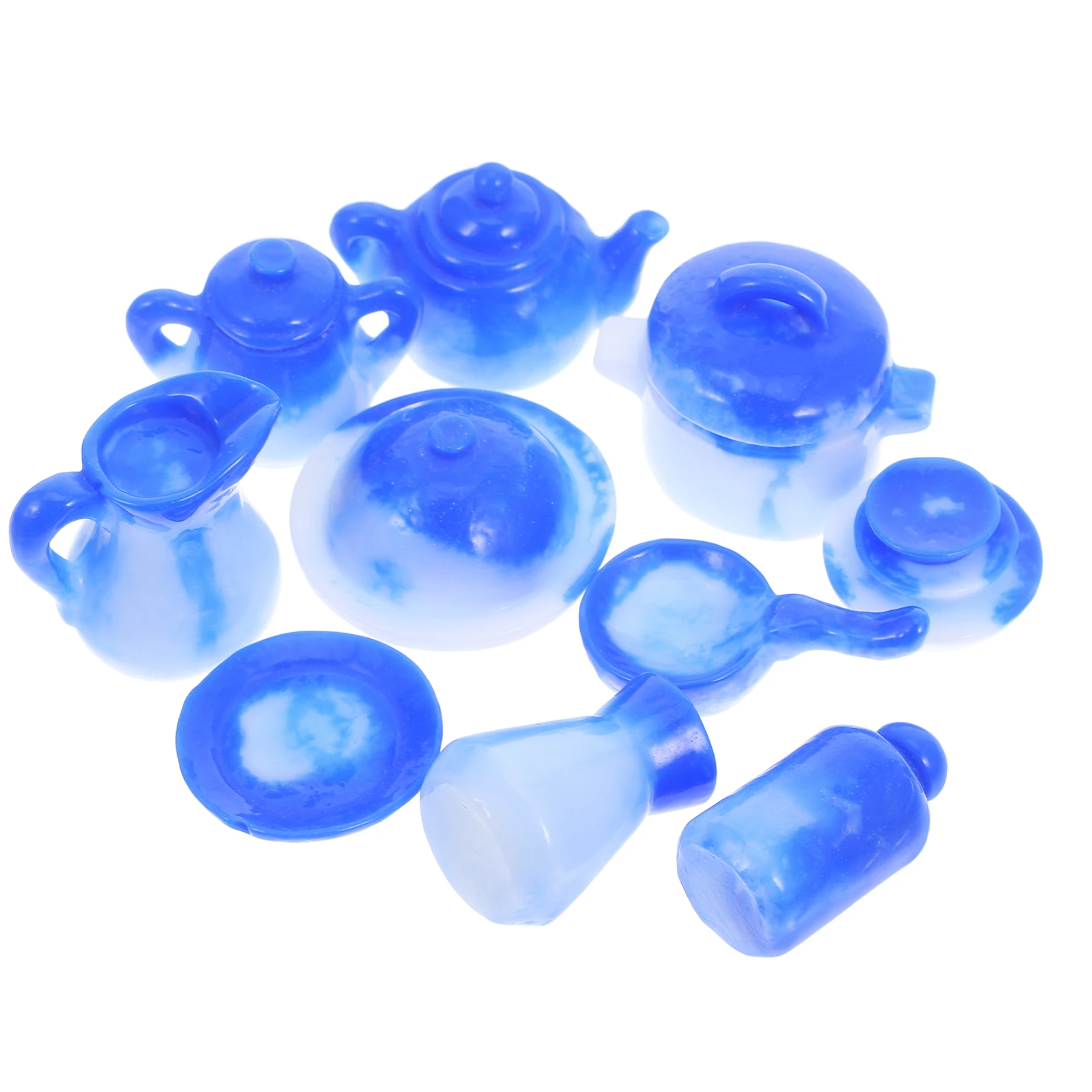 

10 Pcs Miniature Synthetic Resin Toy Coffee Child Tiny Teapot Dollhouse Accessories Mini Cup Portable Creative Design Versatile