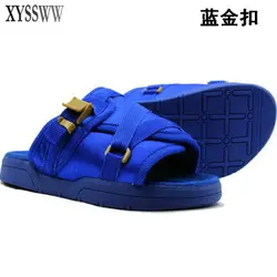 2018 hot sale Fringe Men Canvas Slippers Male Summer shoes Slides Slip-resistant beach slippers Flip Flops sandals