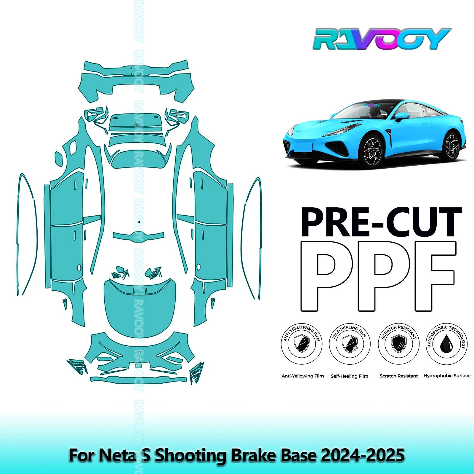 

Full Vehicle Clear Bra Precut PPF Paint Protection Film For Neta S Shooting Brake Base 2024-2025
