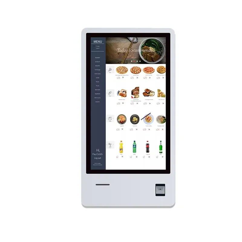Menu Board Ordering System 32/42Inch Floor Standing Touch Screen Digital Order Machine Android OS Aluminum Tempered SDK