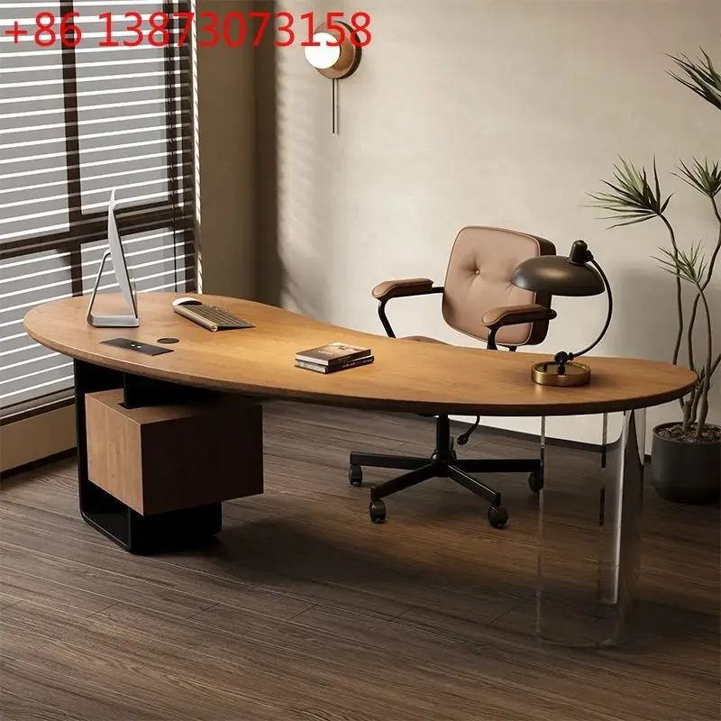 

Solid wood desk, boss table, president's office, computer desk, workbench
