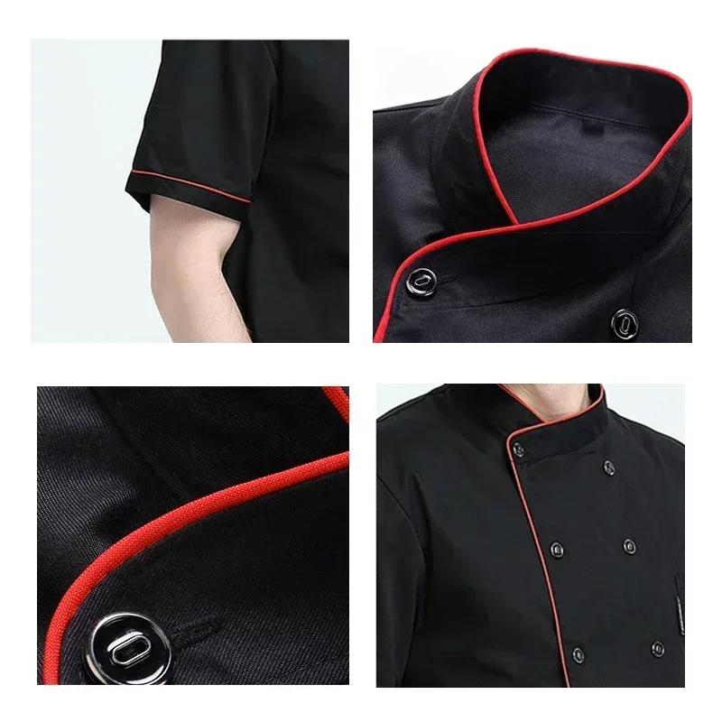 Tuta da cameriere dell'hotel Costume da lavoro grembiule da cuoco abbigliamento da cuoco uomo e da donna vestito di colore solido cucina vestiti da cucina giacca da caffè