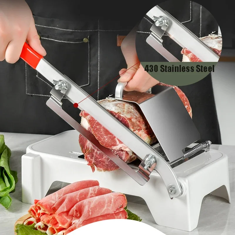 Manual Vegetable Cutting Machine Food Fruit Slicer Lamb Beef Slicer Frozen Meat Slicing Gadget Household Thickness Adjustable