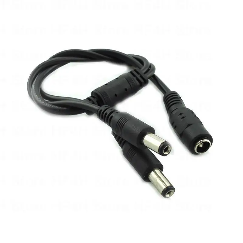 1 Female to 2 Male Splitter 2 way Plug connector Cable 5.5mm*2.1mm 12V DC Power jack Adapter Supply for CCTV Camera led strip R