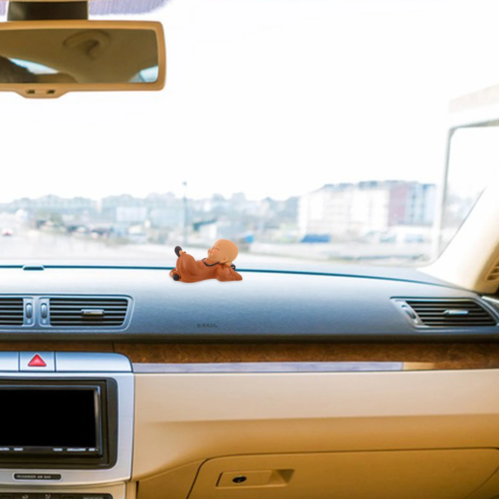 

Buddha Monk Car Dashboard Ornament Resin Miniature Cute Sculpture for Car Interior Office Home Decoration