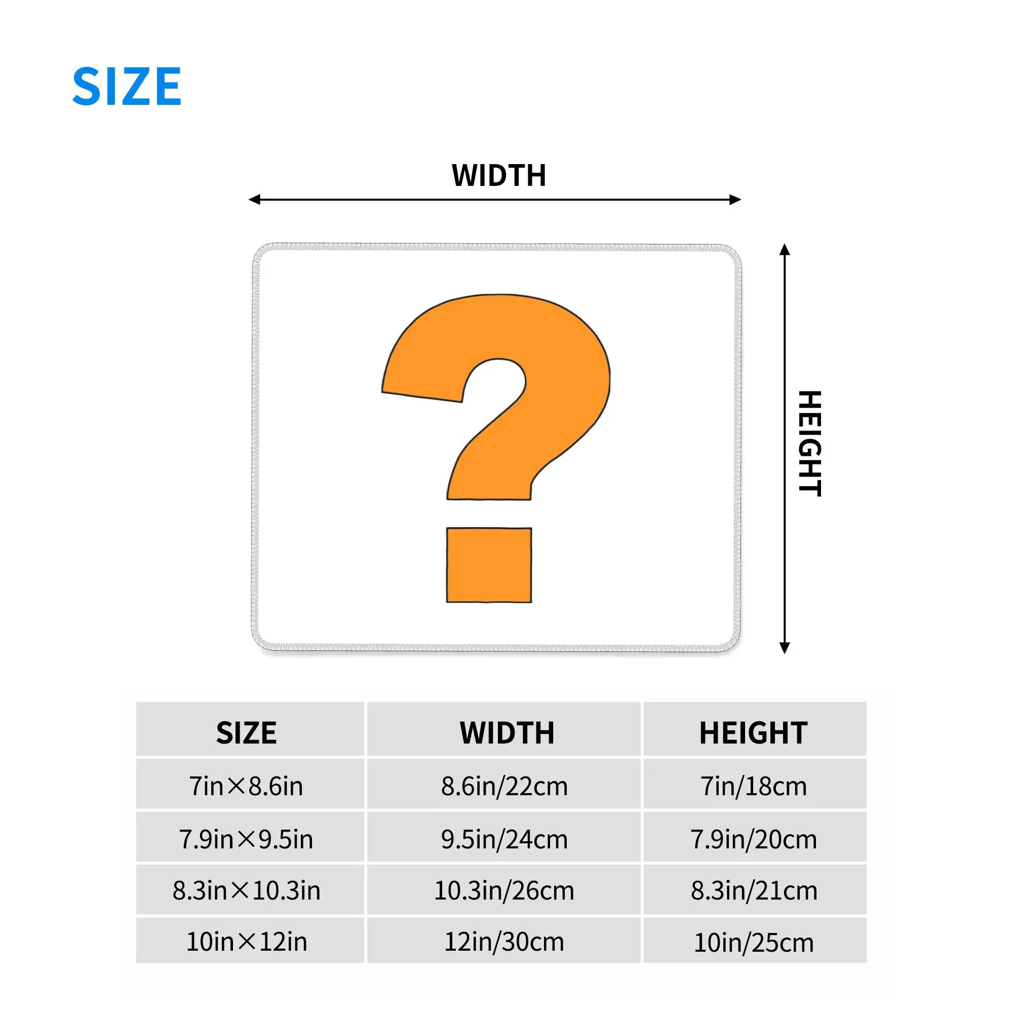 question mark Mouse Pad Computer Keyboard Mouse Mat Gaming PC Laptop Desk Mat Office Accessories Table Mats