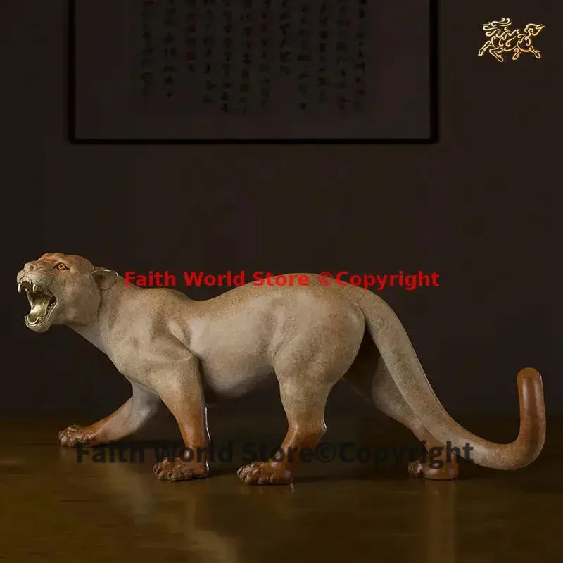 

Глобальное Рождество, ОГРОМНЫЙ 2025, ТОП КРУТОВАЯ Латунная Скульптура, Лев, Леопард, животное, бронзовая резьба, художественный орнамент