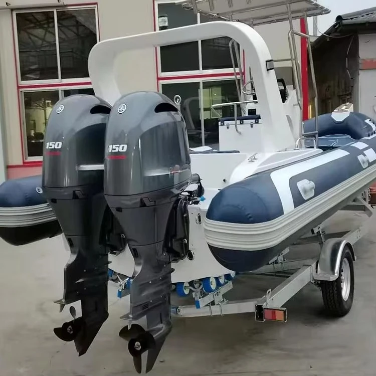 RIB760 Rigid Luxury Sailing Inflatable Boat Fiberglass Hull Yacht With High Quality Ce
