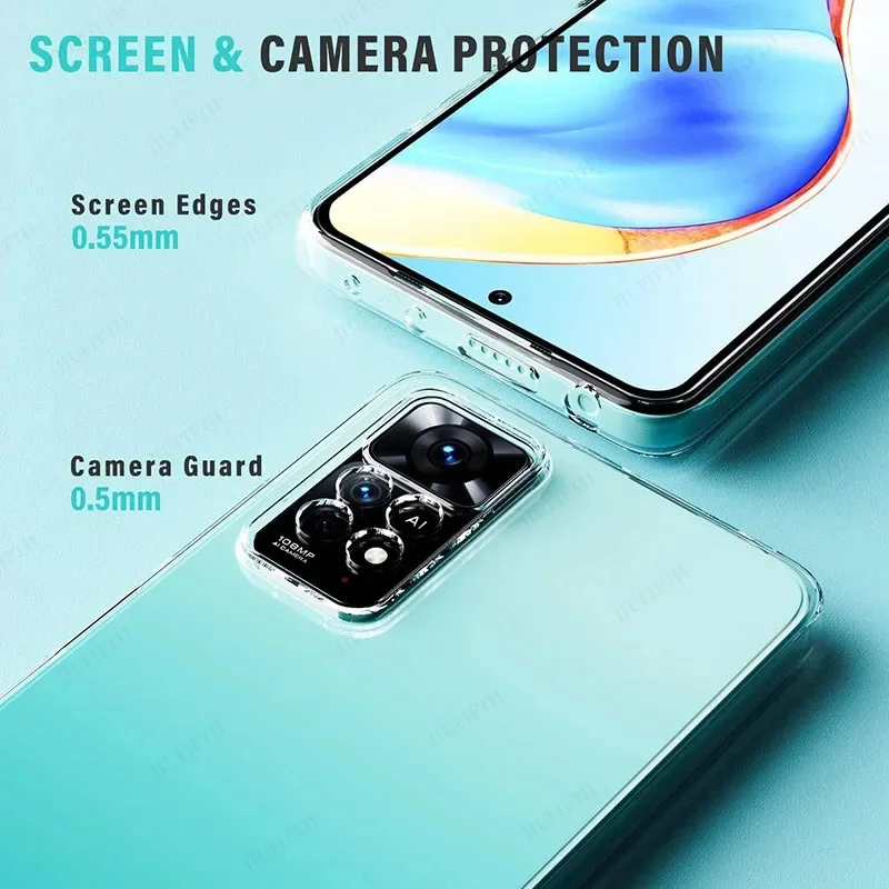 

Ultra Thin Clear Silicone Soft Phone Case For Xiaomi Redmi Note 11 Case 10 9 Pro 11S 11T 10S 10T 9S 9T For Redmi K50 K40 K30 Pro