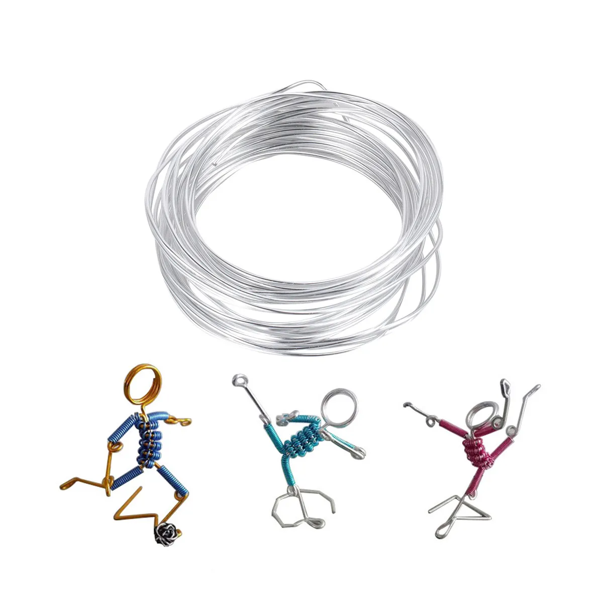 

1Pcs Soft Aluminum Wire Silver Bendable Anti-Rust Flexible Craft Making Material for Sculpture DIY Bracket Mould Frame Accessory