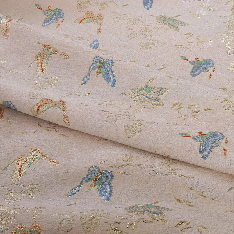 Национальная ветерная ни-пряжа Hanfu Cheongsam, жаккардовая шелковая атласная одежда