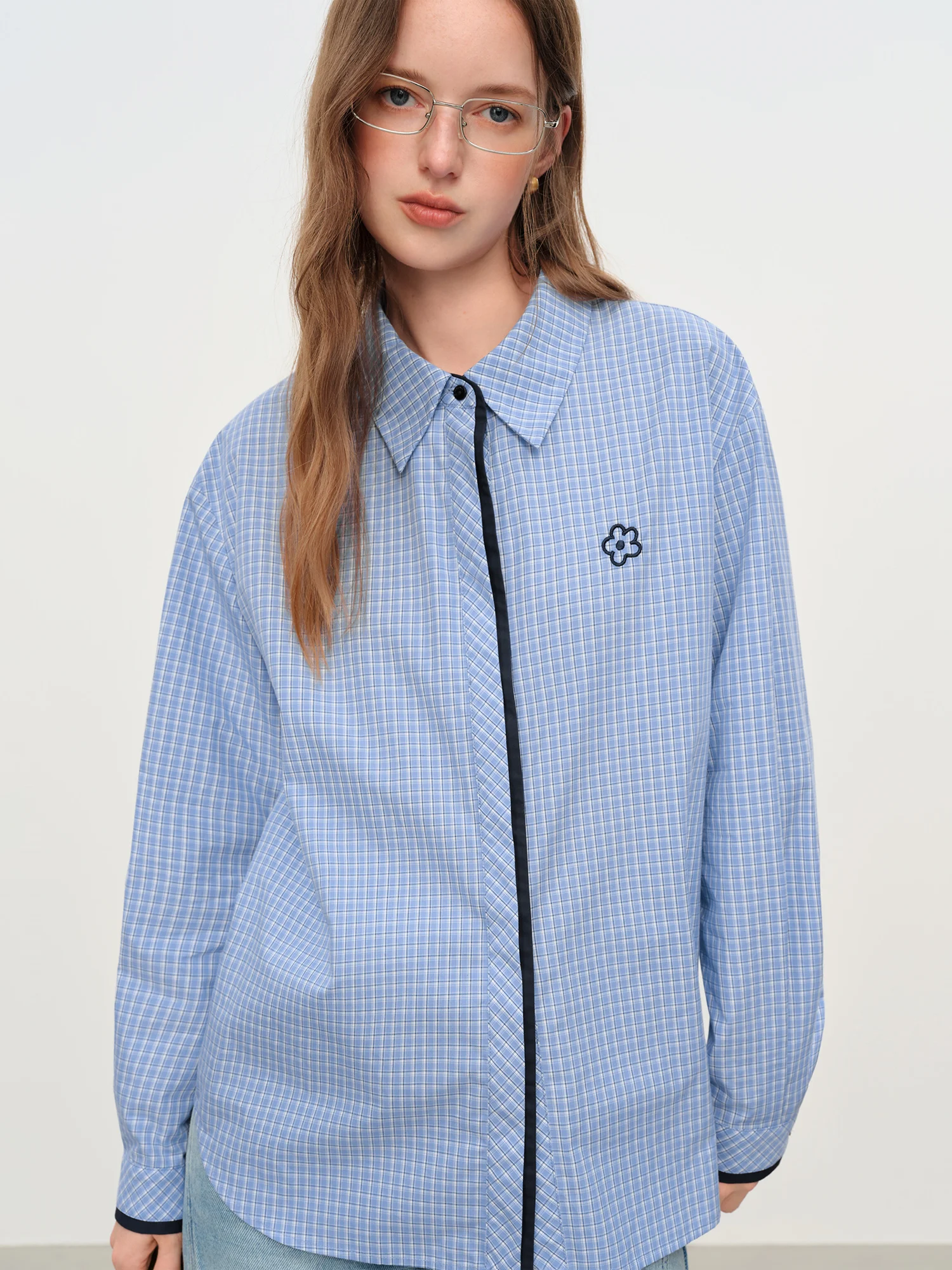 FSLE Camicia a quadri collegiale stile coreano Donna Autunno Inverno 2025 Nuovo design Capispalla con camicia da donna allentata casual slim fit