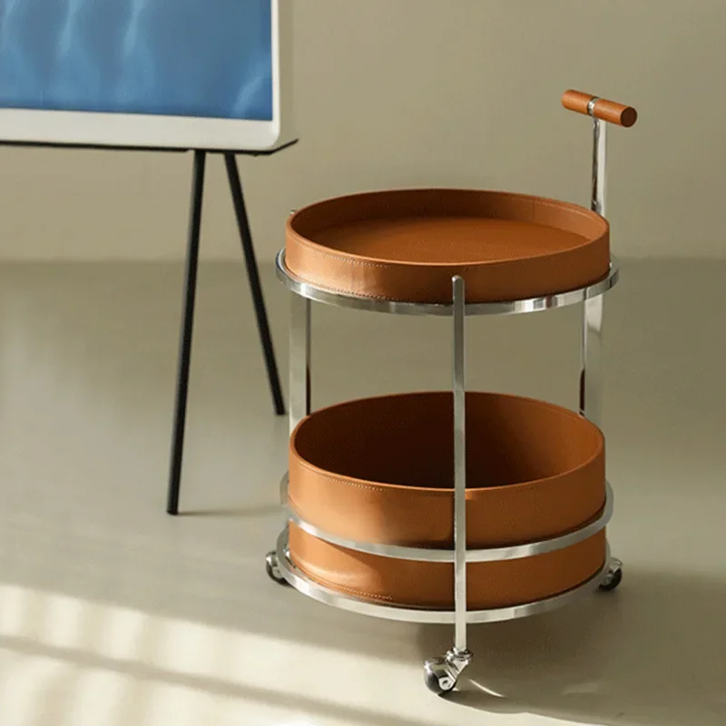 Nordic simple mobile cart, sofa side table, light luxury small wine snack cart, multi-purpose storage cabinet