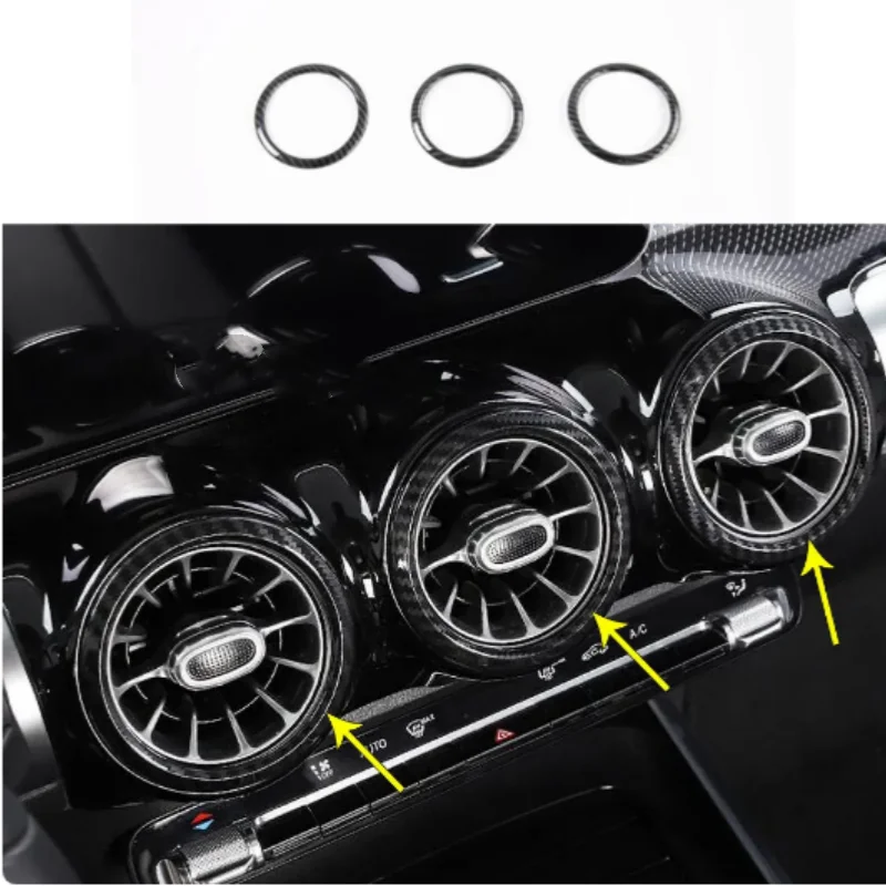 

Sticker Switch Vent Outlet Middle Air Condition Panel Trim Frame Lamp Warm Park 3PCs For Mercedes Benz GLA 2020 2021 2022 2023