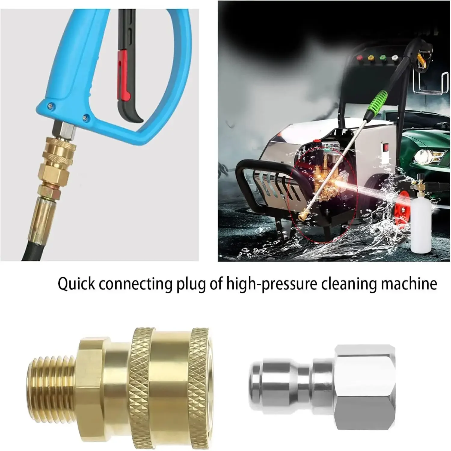 High Pressure Washer Nozzle 1/4 Quick Plug Connector Coupler With G1/4 Male Female Thread Fitting Adaptor