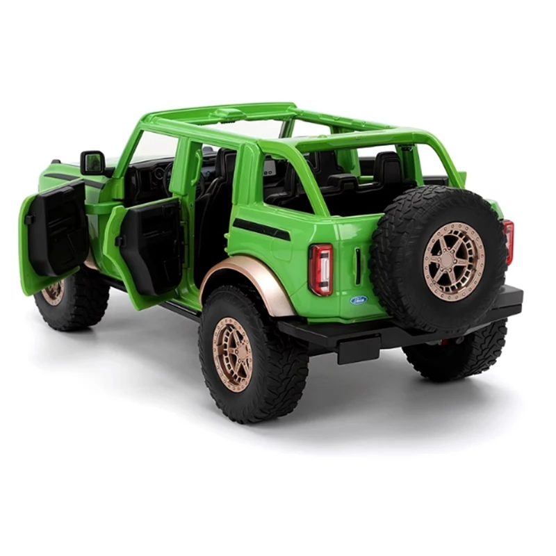 Jada 1:24 Zielony Ford Bronco/ 911 TURBO Model Samochodu Ze Stopu Metali z Figurką Statyczna Kolekcja Dekoracyjna Prezent na Święta Zabawki