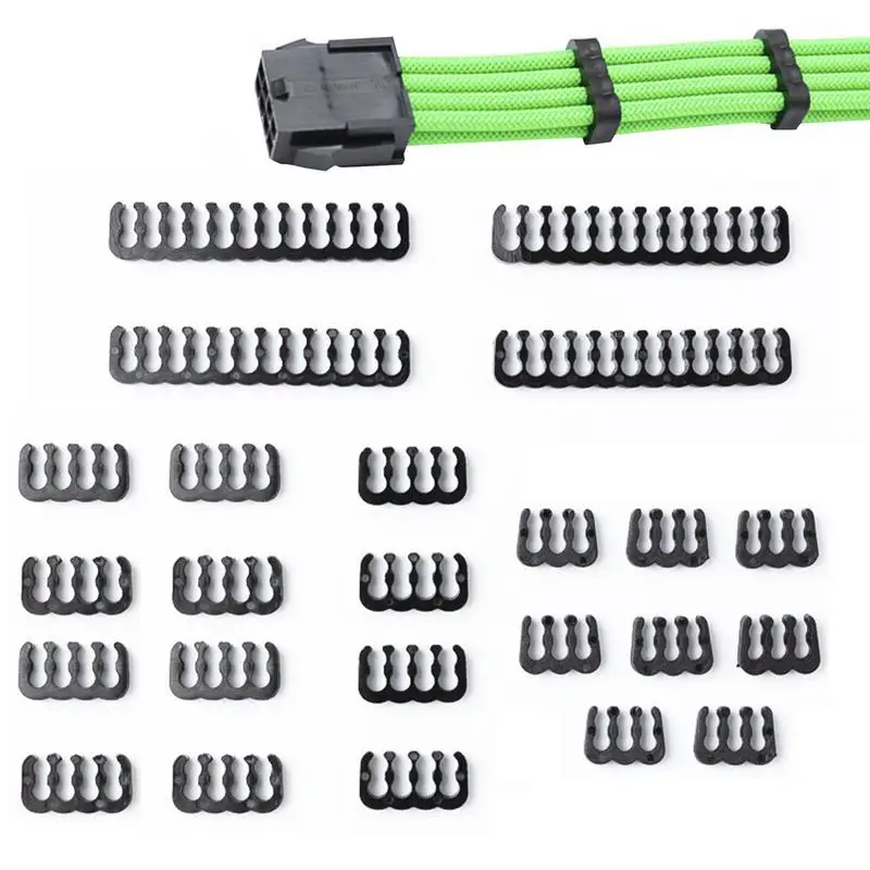 24 ชิ้นสายหวี Clamp สายคลิป Organizer ATX 24Pin CPU 8Pin 6Pin คอมพิวเตอร์การจัดการสายไฟคลิปแขนยาว Cable Manager