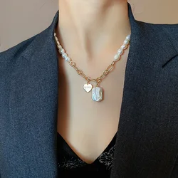100% Natural Baroque Freshwater Pearl Elegant Love Heart 14K Gold Filled Ladies Chokers Necklace Jewelry For Women Gifts No Fade