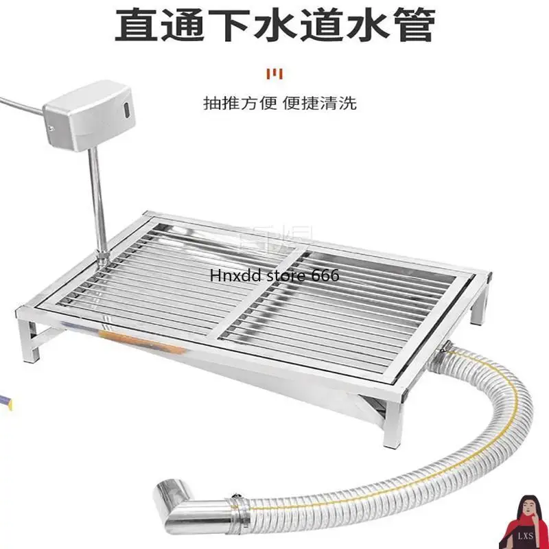 Dog toilet stainless steel bedpan modified funnel tray straight discharge through sewer flushing and fecal leakage board