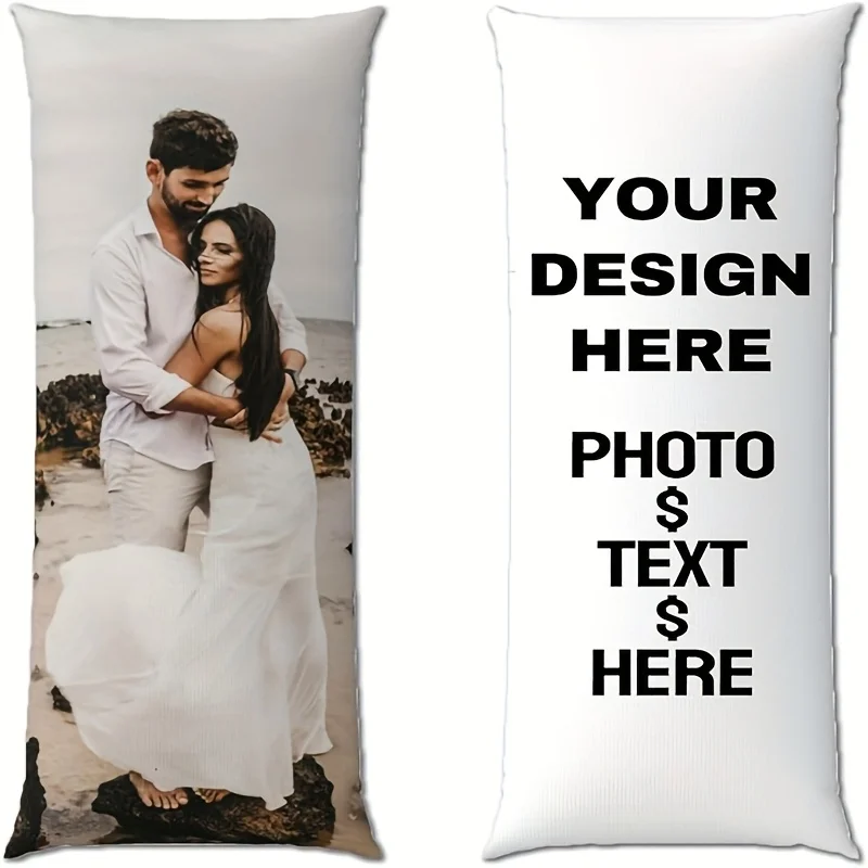 1 Customizable Photo & Text Pillow Cover with Personalized Printing, Suitable for Home Couches, Sofas, and Beds – Birthday Custo