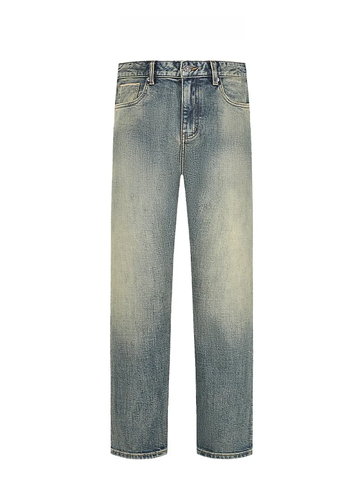 

Мужские джинсы Thebelief в американском ретро-стиле, с эффектом потертости, зауженные, прямые, слегка расклешенные, для повседневной носки и деловых поездок