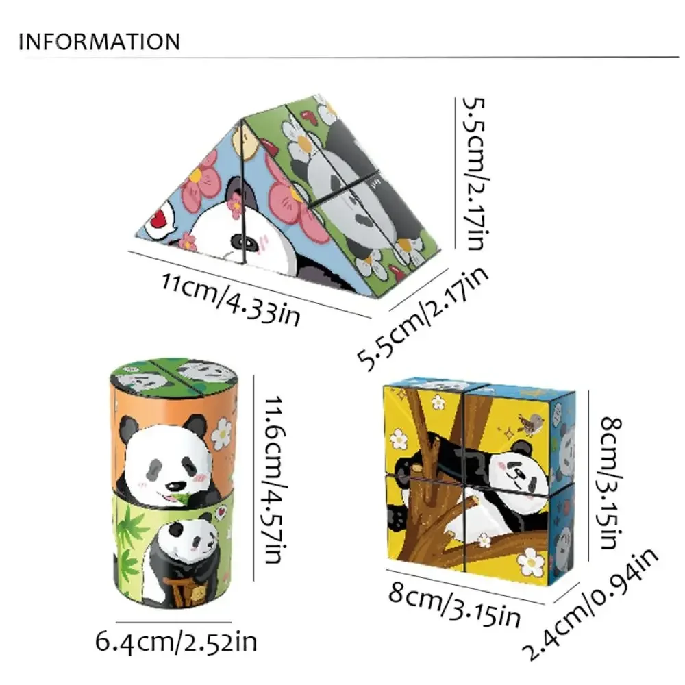 3D Panda Magic Cube Spielzeug pädagogische Fingers pitze Anti-Angst veränderbare Puzzle Intelligenz Falten unendliche Dekompression Spielzeug