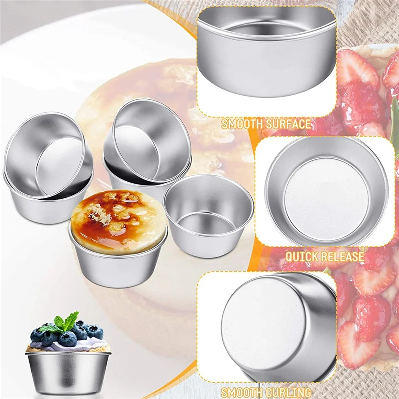 Neue 8-teilige individuelle Formen, Puddingformen, Tassen, Mini-Schokolade, geschmolzene Pfannen, antihaftbeschichtet, für Cupcakes, Kuchen, Kekse, Pudding