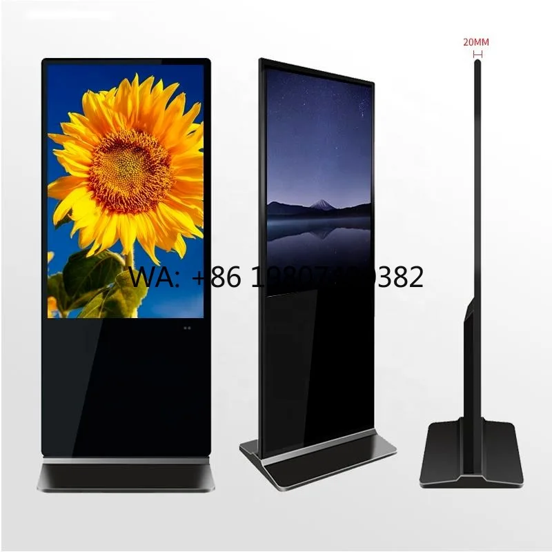 

32 Inch Capacitive Touch Floor Standing Screen Cloud CMS Control Mall Elevator Wayfinding Commercial Digital Advertising Signage