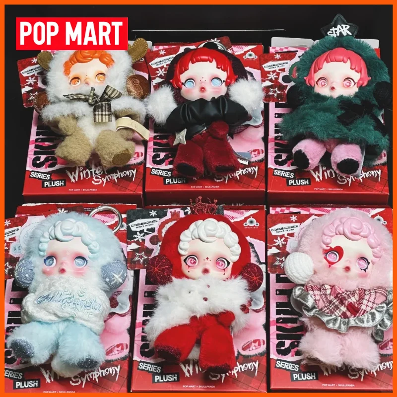 POPMART Skullpanda ซีรีส์ Winter Symphony กล่องสุ่ม ของเล่น ตุ๊กตา อนิเมะน่ารัก ของตกแต่ง ของขวัญคริสต์มาส