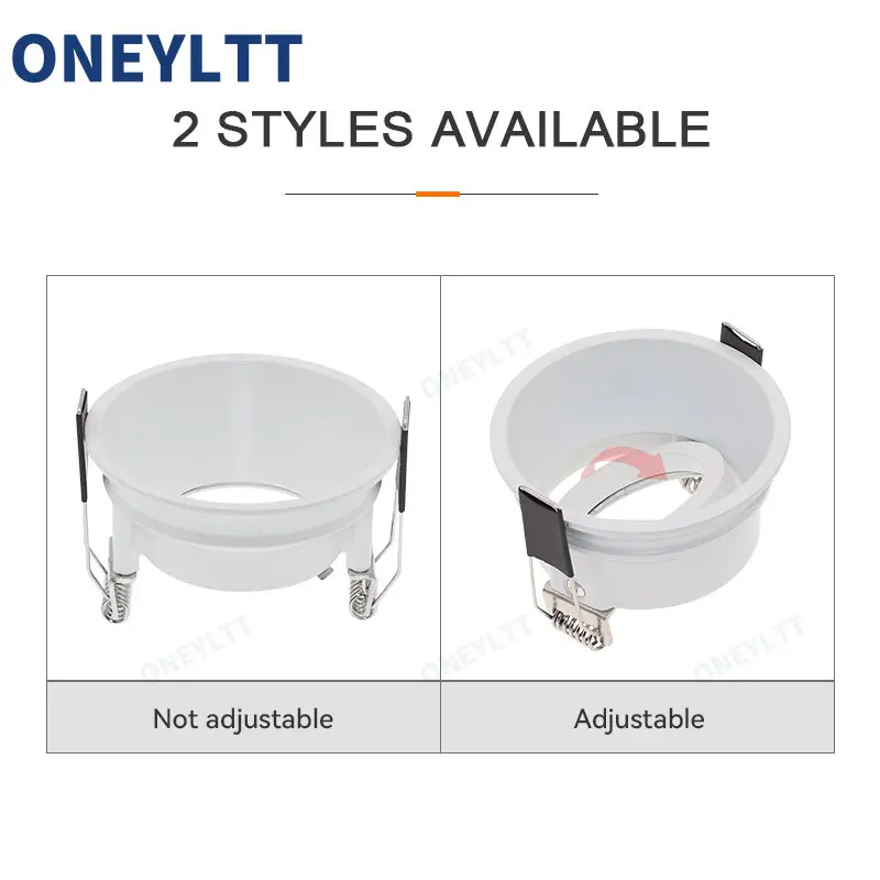 Recessed LED Ceiling spotlight Frame Round GU10 Fixture Holders Adjustable Spot Light light bases Fitting