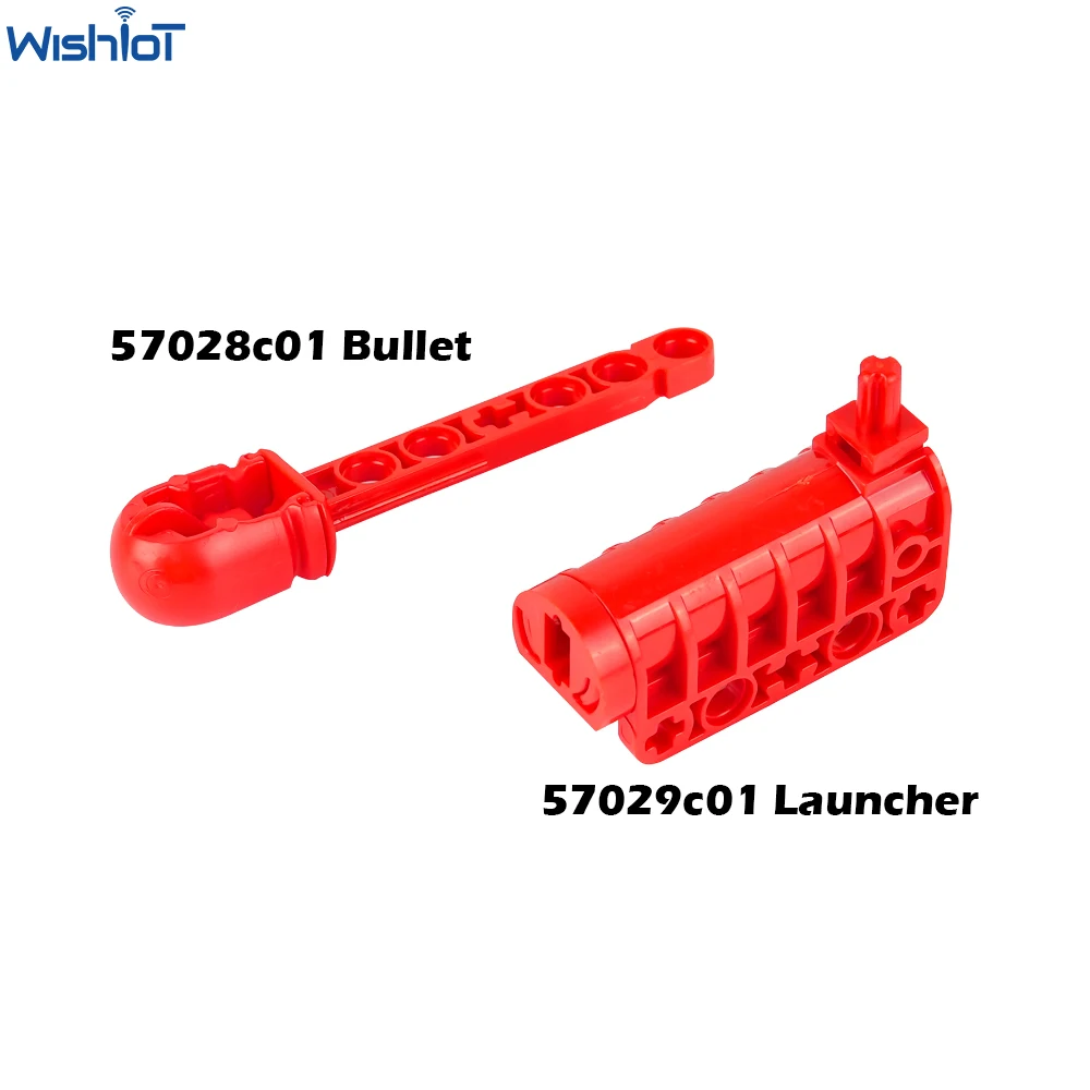 10PC MOC Cannon Launcher Bullet Set Flat Bottom Shooter Soft Rubber End Arrow Technical Part Legoed-Compatible 57028 57029 57796