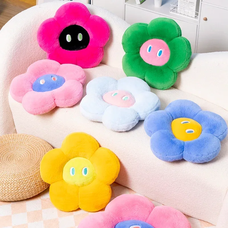 1PC 45/60cm Cartoon Simulation Flower Plush Cushion Stuffed Soft Plant Flower Washable Throw Pillow Chair Car Home Decor Gifts