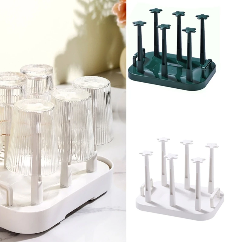 

Multipurpose Plastic Cup Drying Rack Saving Space Glass Cup Storage Rack Large Capacity Upside Down Teas Cup Holder