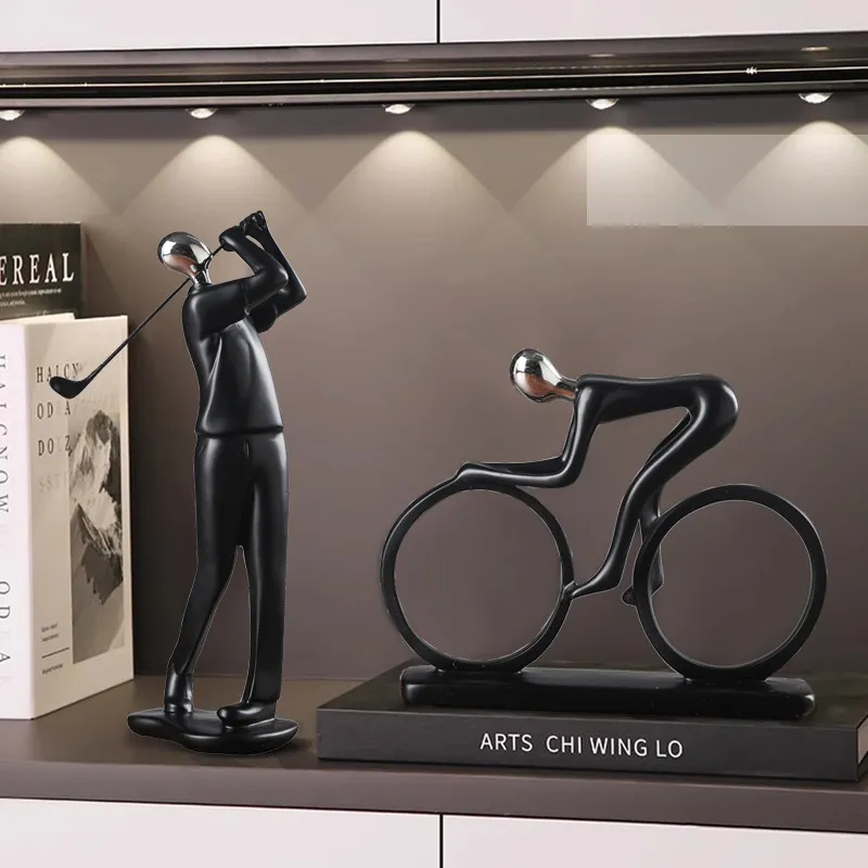 

Современная абстрактная статуэтка велосипедиста из смолы, фигурка гонщика на велосипеде, декор для офиса и гостиной