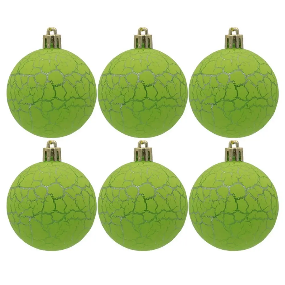 6PCS/Box Crack Ball Christmas Tree Ornament Plastic New Year Christmas Gifts Boxes Pendant DIY Crafts Painted Hanging Ornament